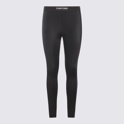 Tom Ford Logo Stretch Lycra Leggings In Black