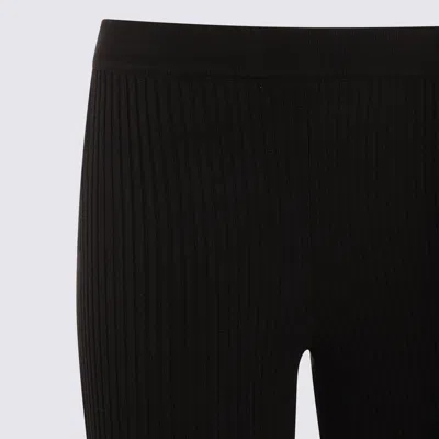 Blumarine Knit Insert Lace Pants In Black
