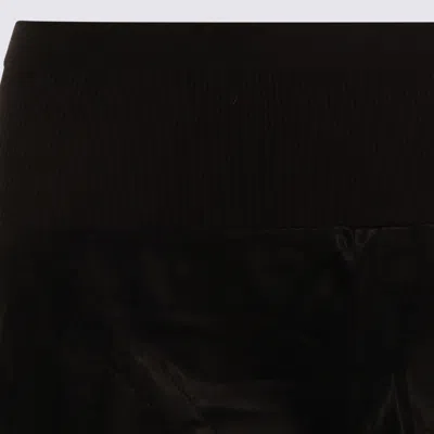 Rick Owens High Waist Wide Leg Trousers With Satin Finish
