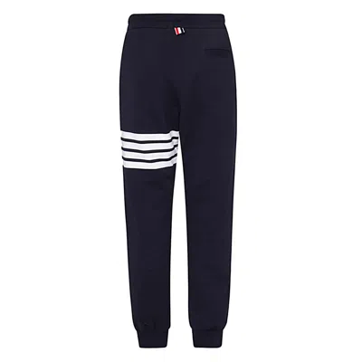 Thom Browne Tapered Striped Loopback Cotton-jersey Sweatpants In Blue