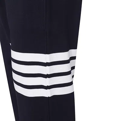 Thom Browne Tapered Striped Loopback Cotton-jersey Sweatpants In Blue