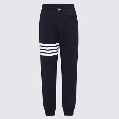 Thom Browne Tapered Striped Loopback Cotton-jersey Sweatpants In Black