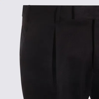 Pt Torino Black Stretch Viscose Blend Pant In Blue