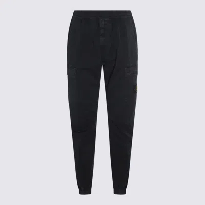 Stone Island Cargo Utility Trousers Elastic Waistband In Black