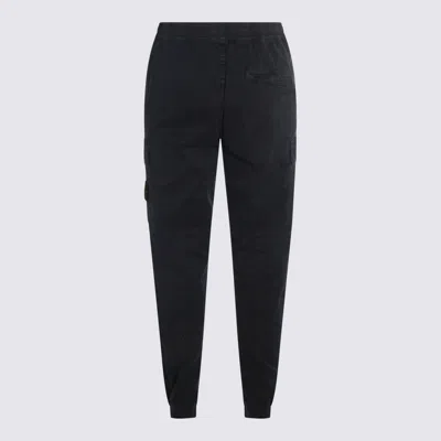 Stone Island Cargo Utility Trousers Elastic Waistband In Black