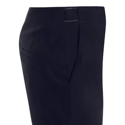 Brunello Cucinelli Relaxed Fit Trousers With Side Pocket And Belt Loops In Blue