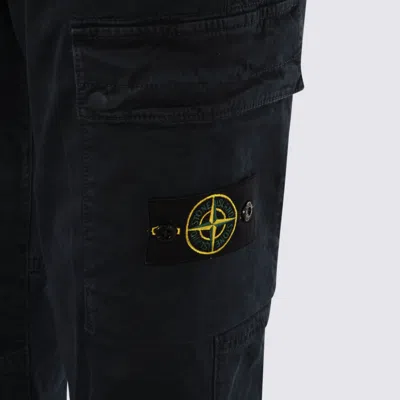 Stone Island Cargo Utility Trousers Elastic Waistband In Black