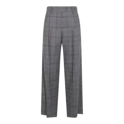 Brunello Cucinelli Front Pleated Wide Leg Trousers With Belt Loops