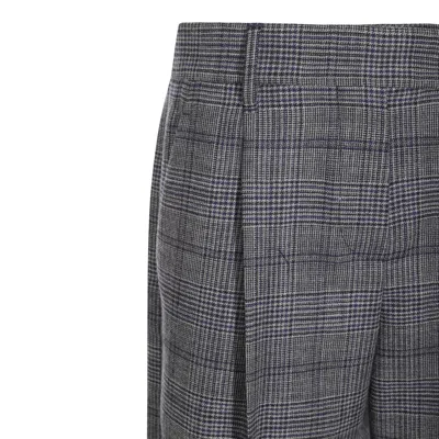 Brunello Cucinelli Front Pleated Wide Leg Trousers With Belt Loops