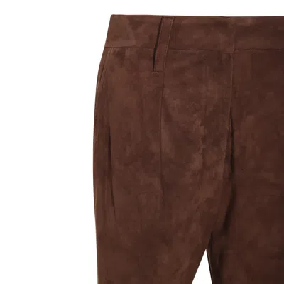 Brunello Cucinelli Trousers Front Pleats Belt Loops In Brown
