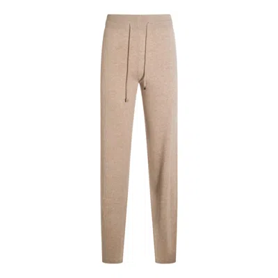 Malo Relaxed Fit Trousers Elastic Waistband In Neutral