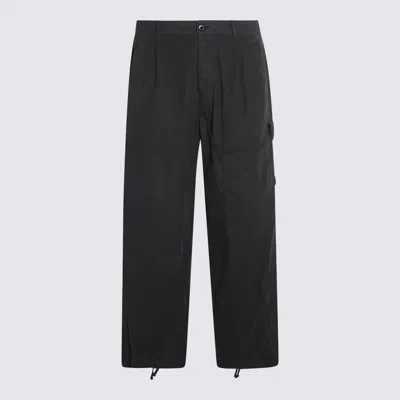 C.p. Company Utility Cargo Trousers Drawstring Hem In Black