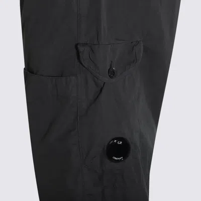 C.p. Company Utility Cargo Trousers Drawstring Hem In Black