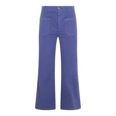 Chloé High Waist Wide Leg Trousers With Belt Loops