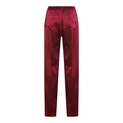 Tom Ford Fuchsia Pants With Elastic Waist With Logo Lettering In Silk Stretch Woman In Purple