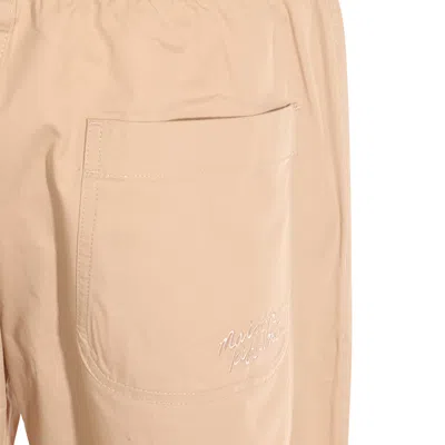 Maison Kitsuné Relaxed Fit Trousers Elastic Waistband In Neutral