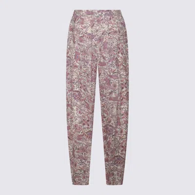 Isabel Marant Étoile Ecru And Purple Pants In Multi
