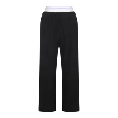 Alexander Wang Logo Waistband Track Pants In Black