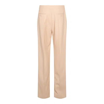 Valentino Tailored Trousers With Belt Loops And Cuffed Hem In Pink