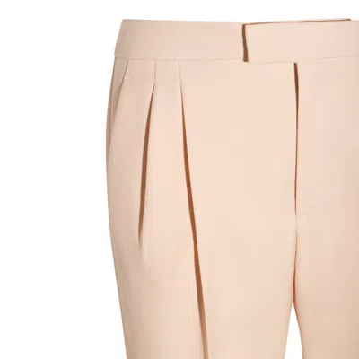 Valentino Tailored Trousers With Belt Loops And Cuffed Hem In Pink