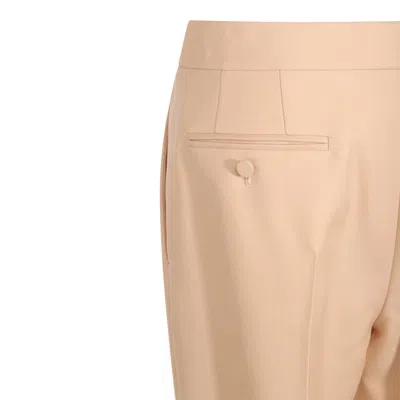 Valentino Tailored Trousers With Belt Loops And Cuffed Hem In Pink
