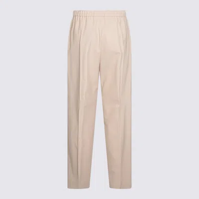 Fabiana Filippi Elastic Waistband Straight Leg Trousers With Pleated Front In Pink