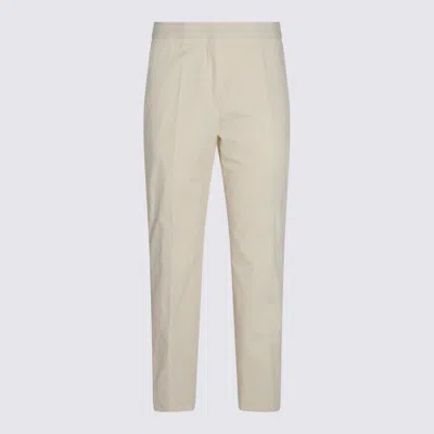 Jil Sander Tapered Cotton Trousers In Gray