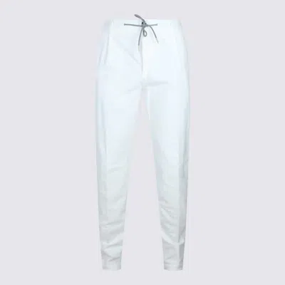 Eleventy Trousers Featuring Elastic Waistband And Pockets In White