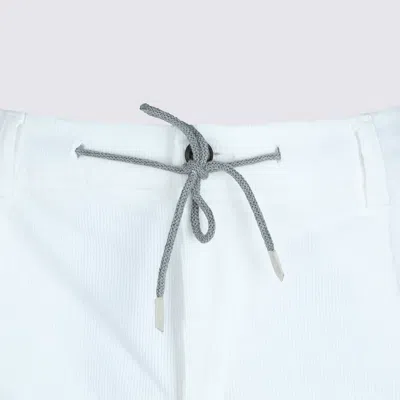 Eleventy Trousers Featuring Elastic Waistband And Pockets In White