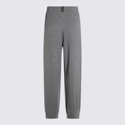Fabiana Filippi Woolen Fabric Straight Leg Trousers With Elastic Waistband In Gray