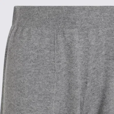 Fabiana Filippi Woolen Fabric Straight Leg Trousers With Elastic Waistband In Gray