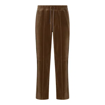 Tom Ford Velvet Waistband Trousers With Pockets And Side Pockets In Brown