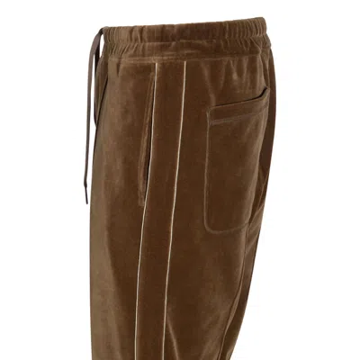 Tom Ford Velvet Waistband Trousers With Pockets And Side Pockets In Brown