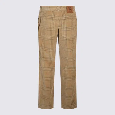 Burberry Trousers Sand Ip Check In Brown