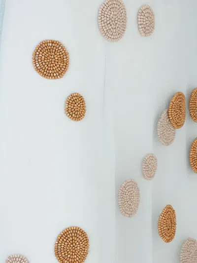 Fendi Tulle Skirt With All-over Macro Polka-dot Motif In Blue