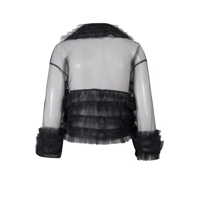 Maison Margiela Sheer Tulle Bomber Jacket In Black