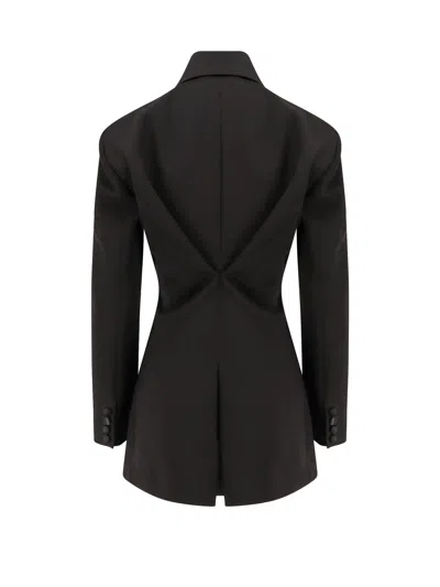 Givenchy Pleated Back Blazer With Satin Accents In Black