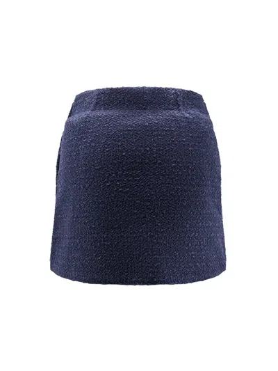 Pinko Tweed Miniskirt Gold-tone Buttons In Blue