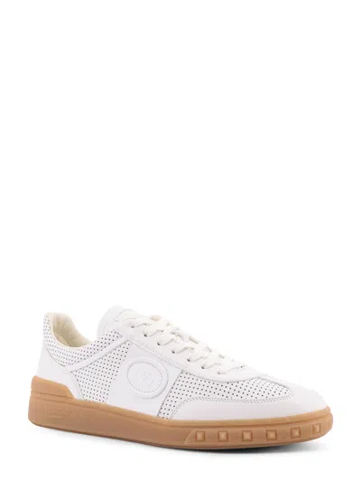 Valentino Garavani Perforated Calf Nappa Leather Sneakers In White