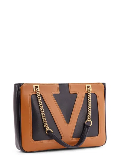 Valentino Viva Superstar Leather Shoulder Bag With Maxi Vlogo Signature On The Front