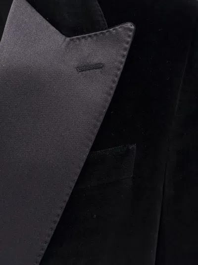 Dolce & Gabbana Velvet Blazer With Satin Lapel In Black