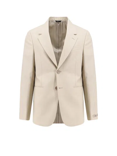 Fendi Virgin Wool Blazer With Logoed Buttons