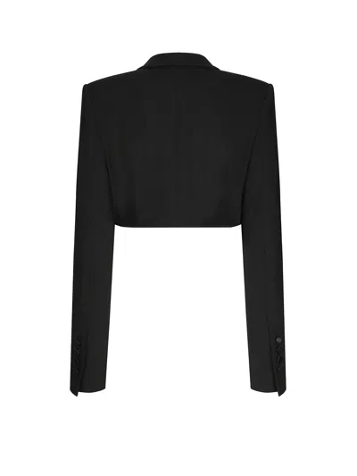 Dolce & Gabbana Virgin Wool Blazer With Satin Profiles In Black