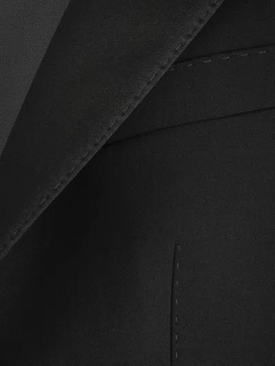 Dolce & Gabbana Virgin Wool Blazer With Satin Profiles In Black