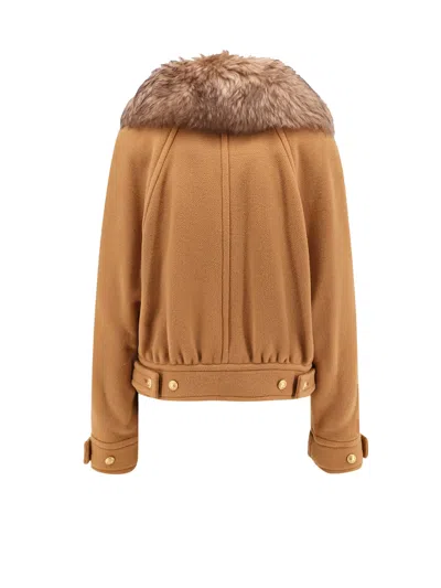 Chloé Virgin Wool Blend Jacket With Fur Collar