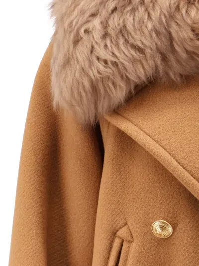 Chloé Virgin Wool Blend Jacket With Fur Collar