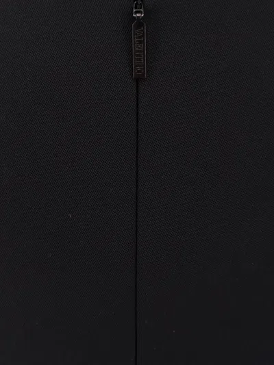 Valentino Virgin Wool Longuette Skirt With Slits And Silk Lining