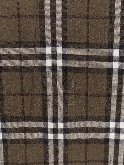 Burberry Virgin Wool Skirt With  Check Print In Brown