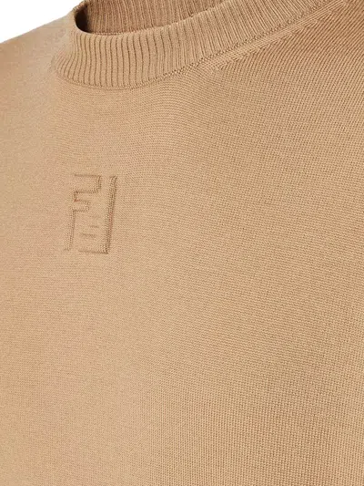 Fendi Wool Sweater Sweaters And Cardigans Beige In Brown