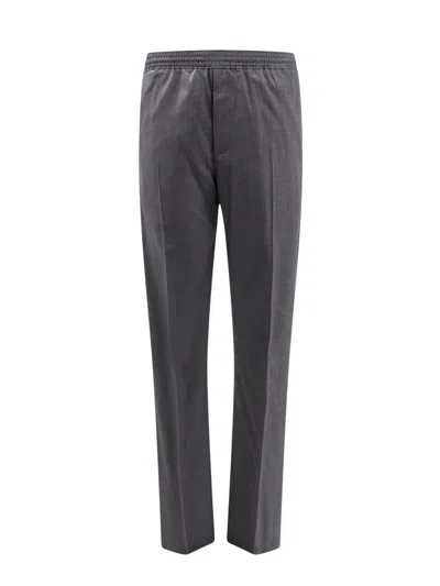 Givenchy Wool Trousers With Elastic Waistband And Drawstring In Gray